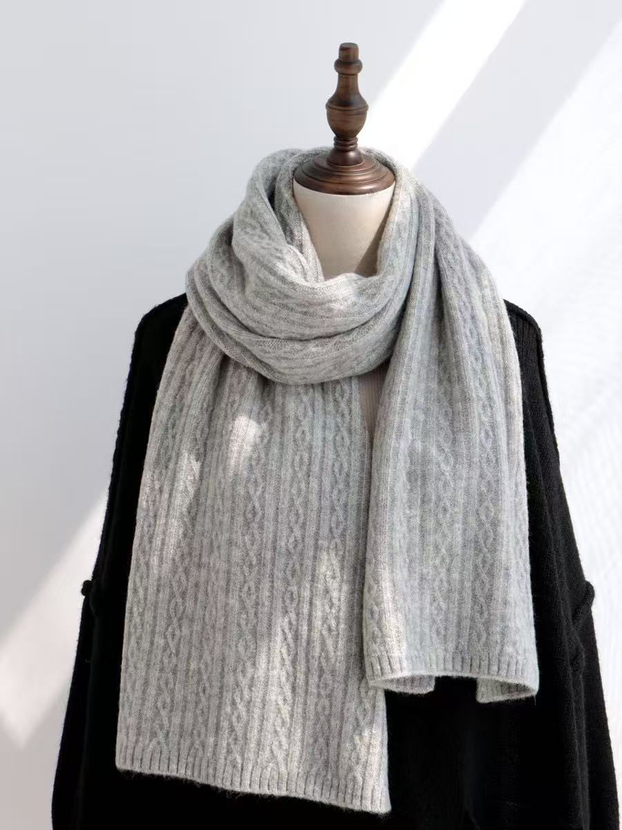 Solid Color Knit  Scarf for Women, Winter Neck Wrap