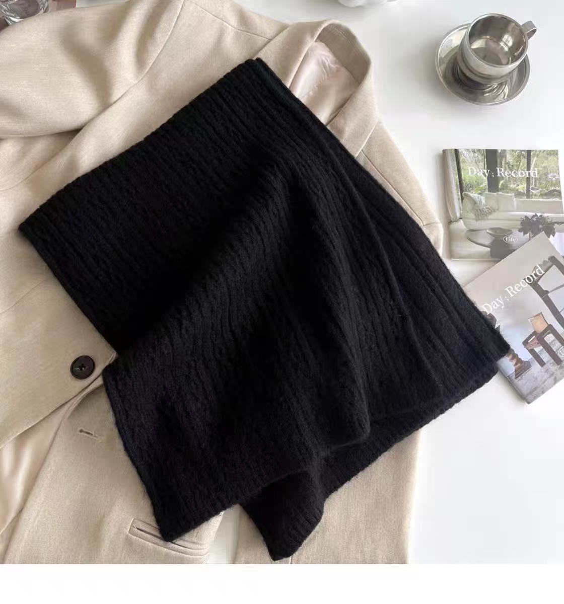 Solid Color Knit  Scarf for Women, Winter Neck Wrap