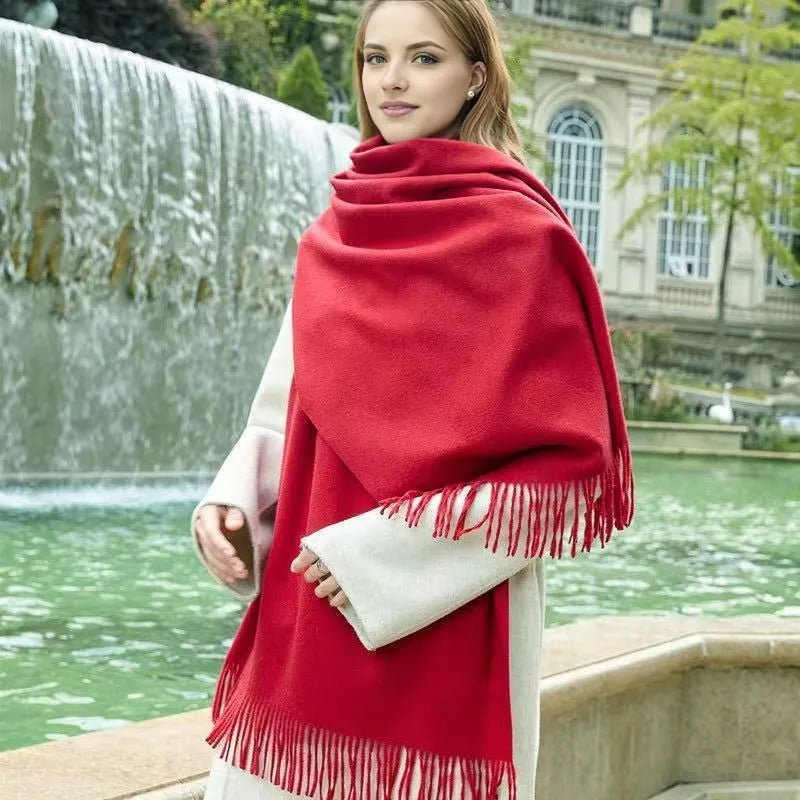 Solid Color Winter Shawl Scarf for Women, Soft and Thick