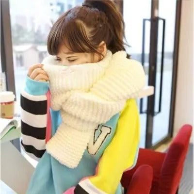 Casual Knit Long Scarf for Women, Simple Fall Winter Wrap