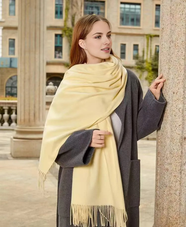 Solid Color Winter Shawl Scarf for Women, Soft and Thick
